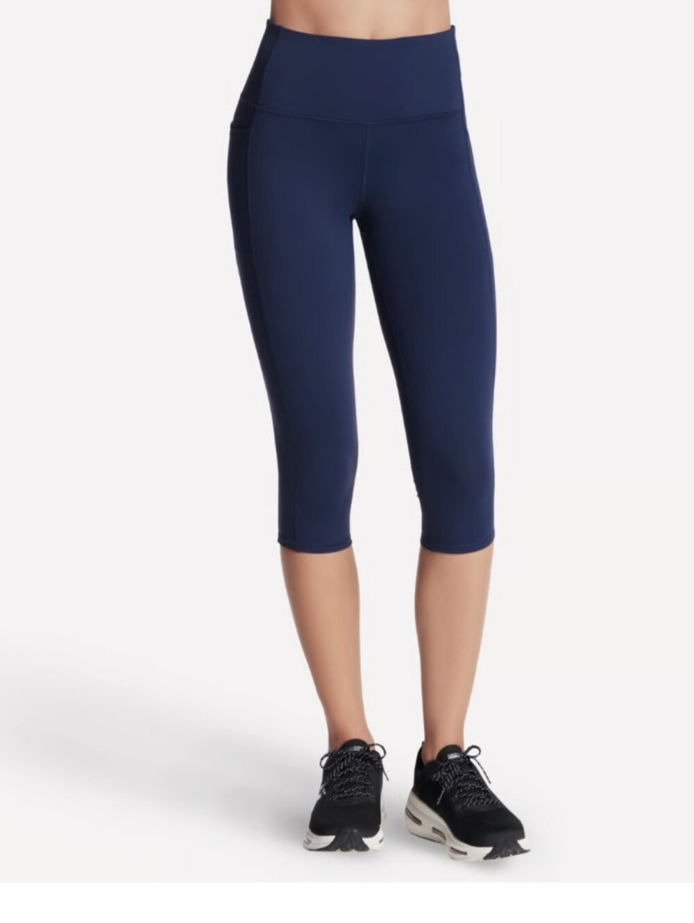 SKECHERS GO WALK High-Rise Navy Cropped Performance Capris Upf 40